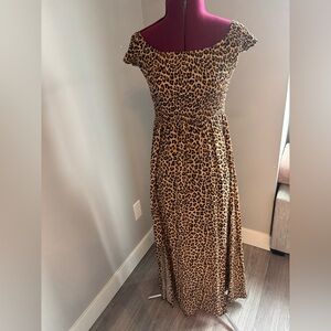 Papillon Blanc Animal Print Maxi Dress
